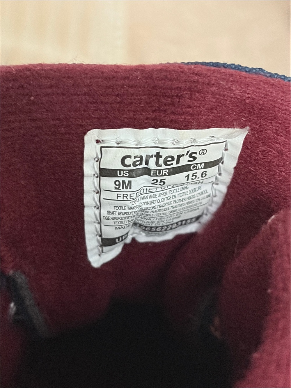 Carter's Navy, Tan & Burgundy Toddler Outdoor Boots - Picture 2 of 5